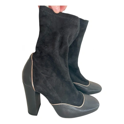 Pre-owned Paola D'arcano Leather Ankle Boots In Black