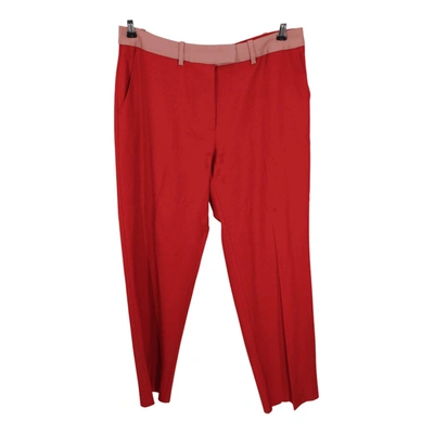 Pre-owned Pinko Wool Trousers In Red