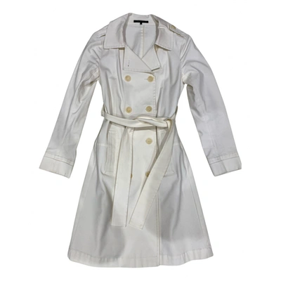 Pre-owned Theory Trench Coat In Ecru