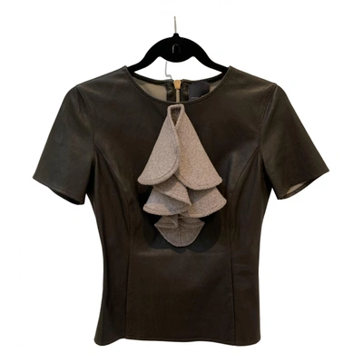 Pre-owned Fendi Leather Top In Black