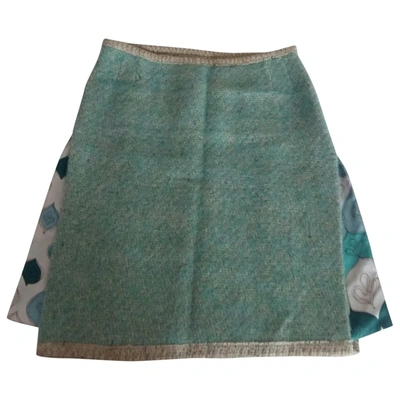 Pre-owned Maliparmi Wool Mid-length Skirt In Turquoise