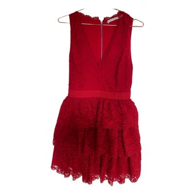 Pre-owned Alice And Olivia Lace Mini Dress In Red