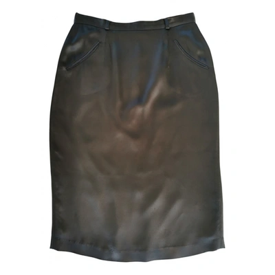 Pre-owned Blumarine Silk Mid-length Skirt In Black