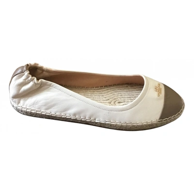 Pre-owned Coach Leather Espadrilles In Beige