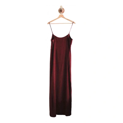 Pre-owned Stone Cold Fox Silk Maxi Dress In Burgundy