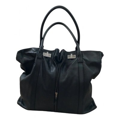 Pre-owned Whyred Leather Handbag In Black