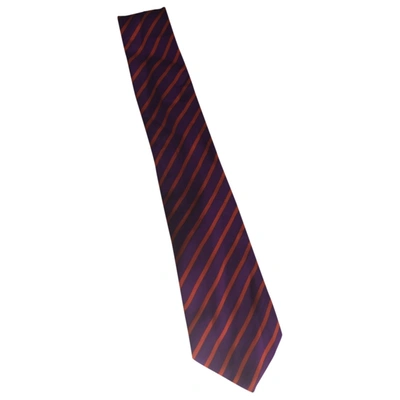 Pre-owned Byblos Silk Tie In Purple