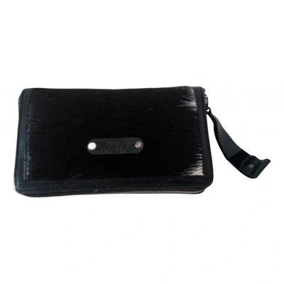 Pre-owned Replay Leather Wallet In Black