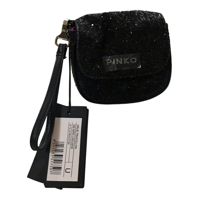 Pre-owned Pinko Glitter Clutch Bag In Black