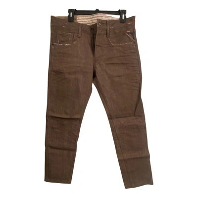 Pre-owned Replay Straight Jeans In Brown