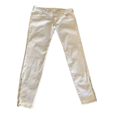 Pre-owned 7 For All Mankind Slim Pants In White