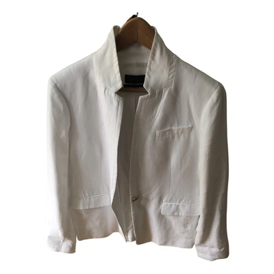 Pre-owned Jcrew Linen Blazer In White