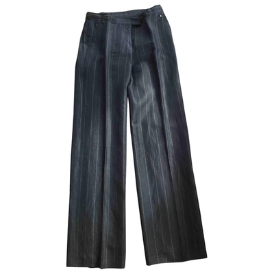 Pre-owned Xandres Linen Large Pants In Blue