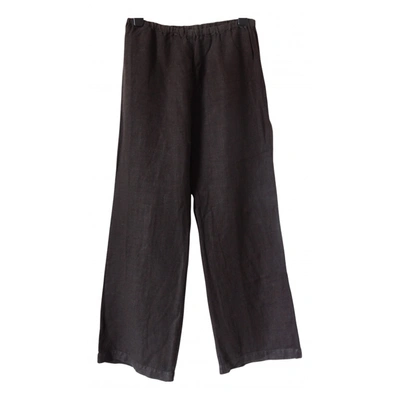 Pre-owned Hobbs Linen Trousers In Brown