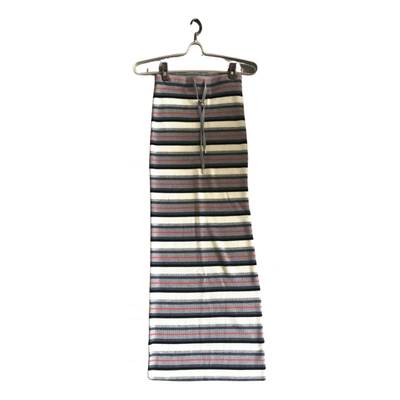 Pre-owned Alexander Wang T Wool Maxi Skirt In Multicolour
