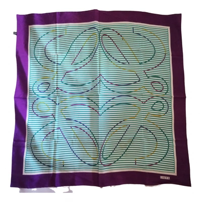 Pre-owned Loewe Silk Handkerchief In Purple