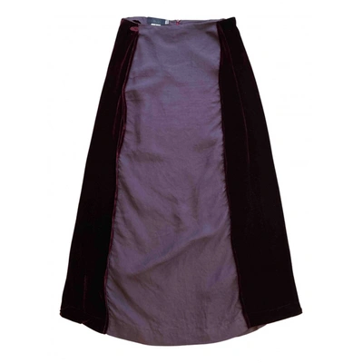 Pre-owned Aspesi Linen Maxi Skirt In Purple