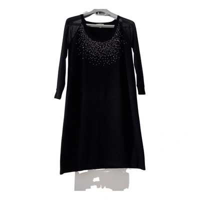 Pre-owned Patrizia Pepe Wool Mini Dress In Black