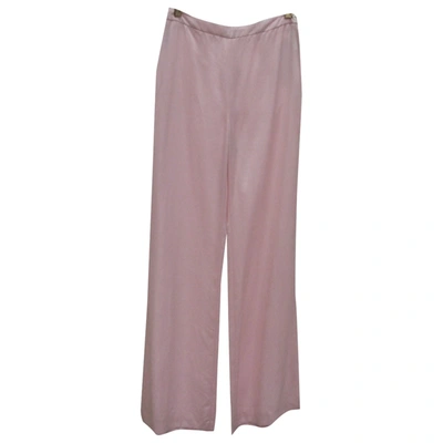 Pre-owned Georges Rech Silk Trousers In Pink