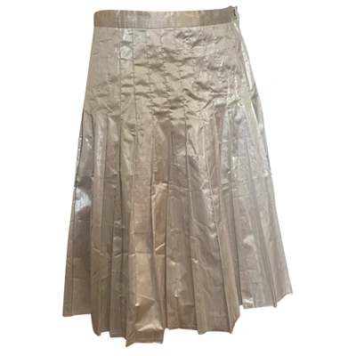 Pre-owned Wyeth Mid-length Skirt In Silver