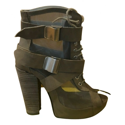 Pre-owned Miista Leather Ankle Boots In Green