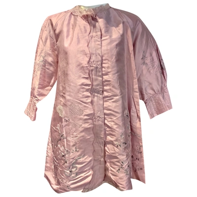 Pre-owned Shiatzy Chen Silk Blouse In Pink