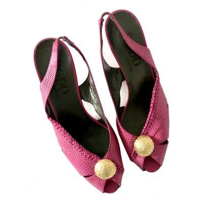 Pre-owned Rodo Leather Sandals In Pink