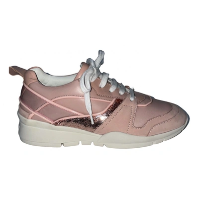 Pre-owned Dsquared2 Leather Trainers In Pink
