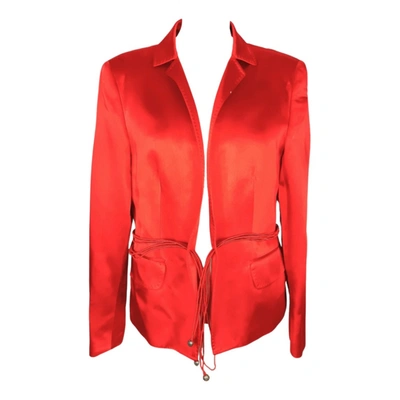 Pre-owned Carolina Herrera Red Polyester Jacket