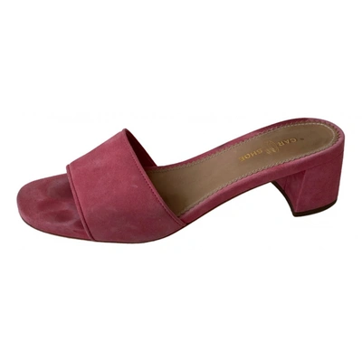 Pre-owned Carshoe Mules In Pink