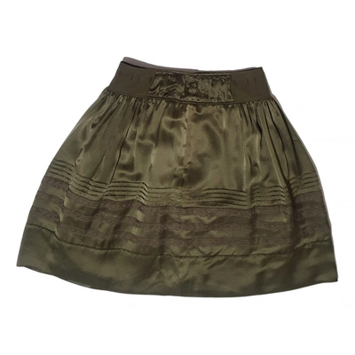 Pre-owned Hugo Boss Silk Mid-length Skirt In Green