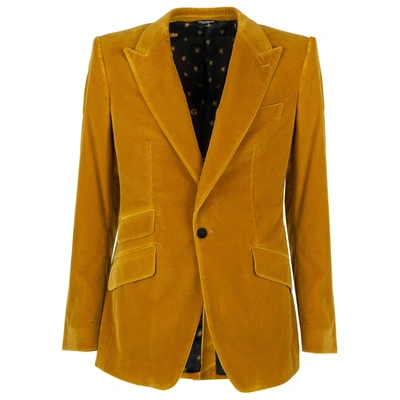Pre-owned Dolce & Gabbana Velvet Vest In Yellow