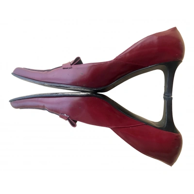 Pre-owned Emporio Armani Leather Heels In Burgundy