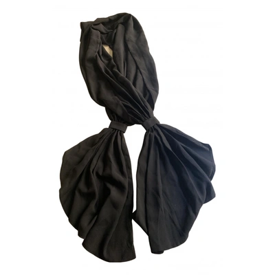 Pre-owned Wolford Silk Scarf In Black