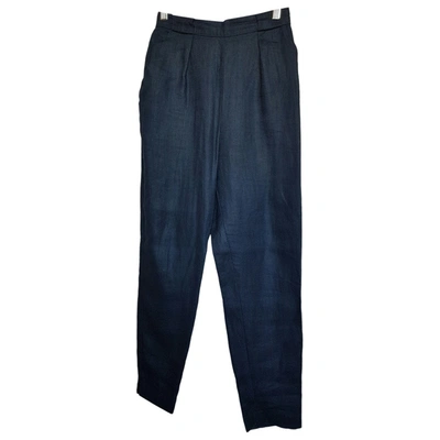 Pre-owned Hobbs Linen Chino Pants In Blue