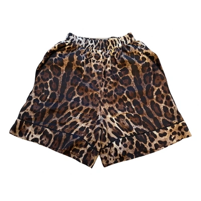 Pre-owned Dolce & Gabbana Silk Shorts In Brown