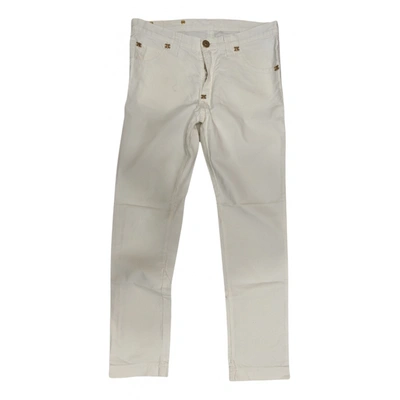 Pre-owned Frankie Morello Trousers In White