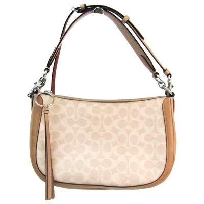 Pre-owned Coach Leather Handbag In Beige