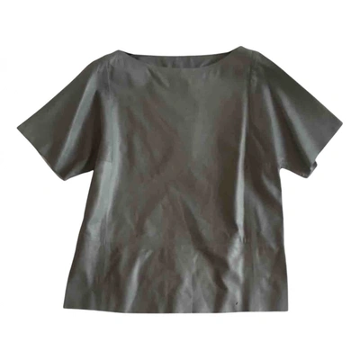 Pre-owned Trussardi Leather Tunic In Grey