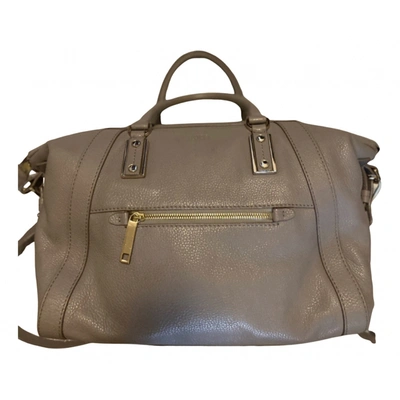 Pre-owned Hugo Boss Leather Handbag In Grey
