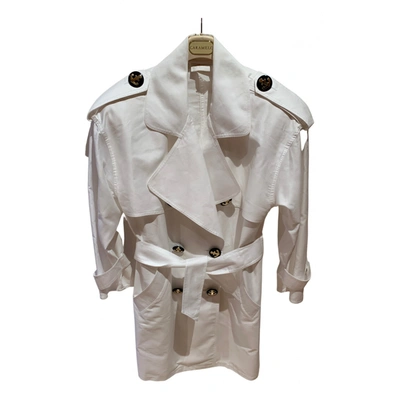 Pre-owned Gottex Trench Coat In White
