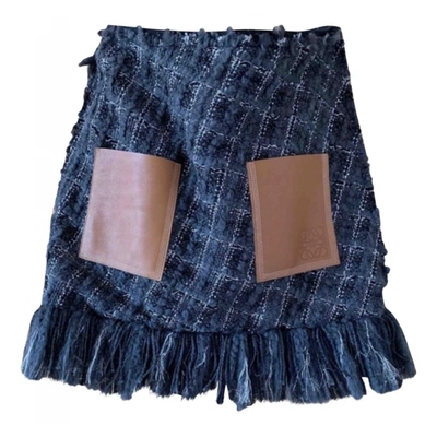 Pre-owned Loewe Wool Skirt In Anthracite