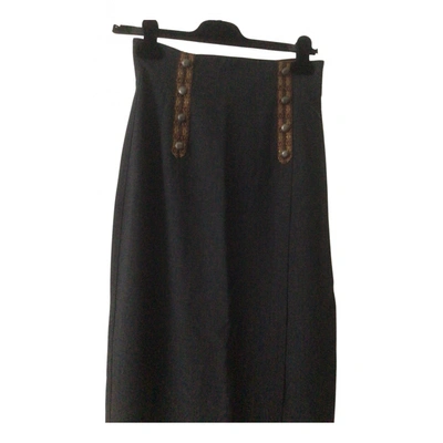 Pre-owned Barbara Bui Wool Skirt In Anthracite