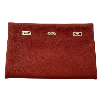 Pre-owned Vbh Leather Clutch Bag In Red
