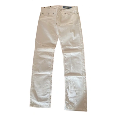 Pre-owned Dondup Straight Pants In White
