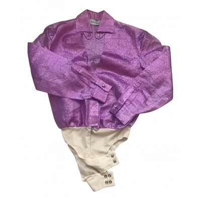 Pre-owned Walk Of Shame Pink Polyester Top