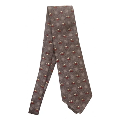 Pre-owned Bvlgari Silk Tie In Anthracite