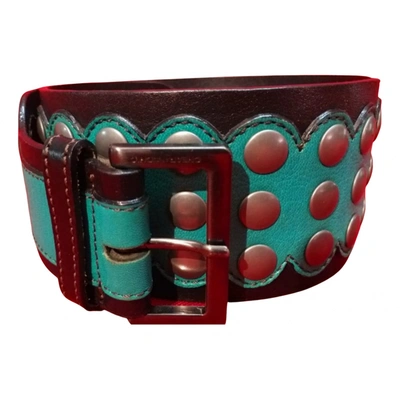 Pre-owned Moschino Cheap And Chic Leather Belt In Green