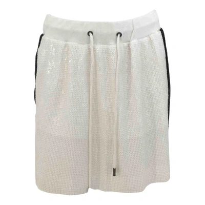 Pre-owned Alberta Ferretti Glitter Mini Skirt In White