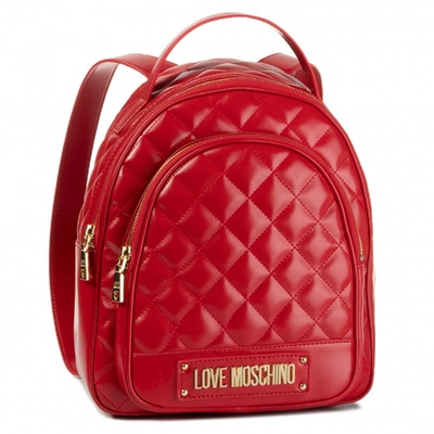 Pre-owned Moschino Love Cloth Backpack In Red